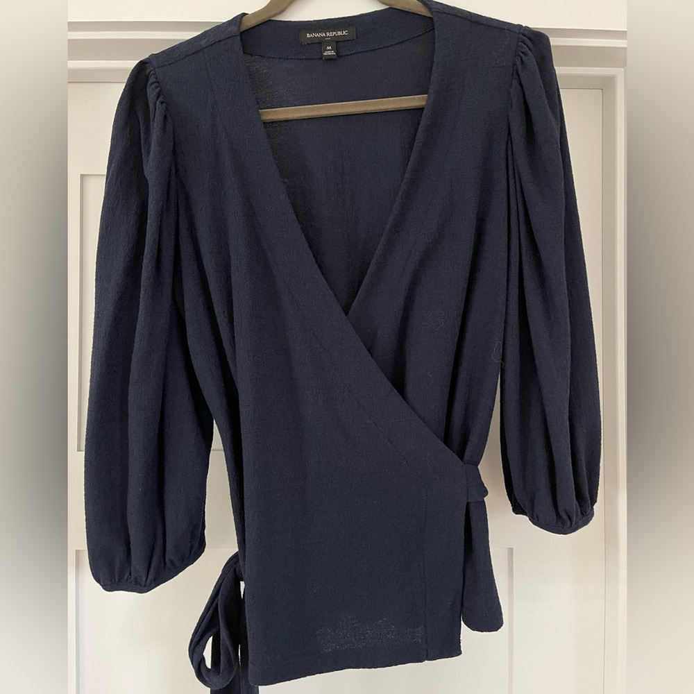 Banana Republic Navy Wrap Top